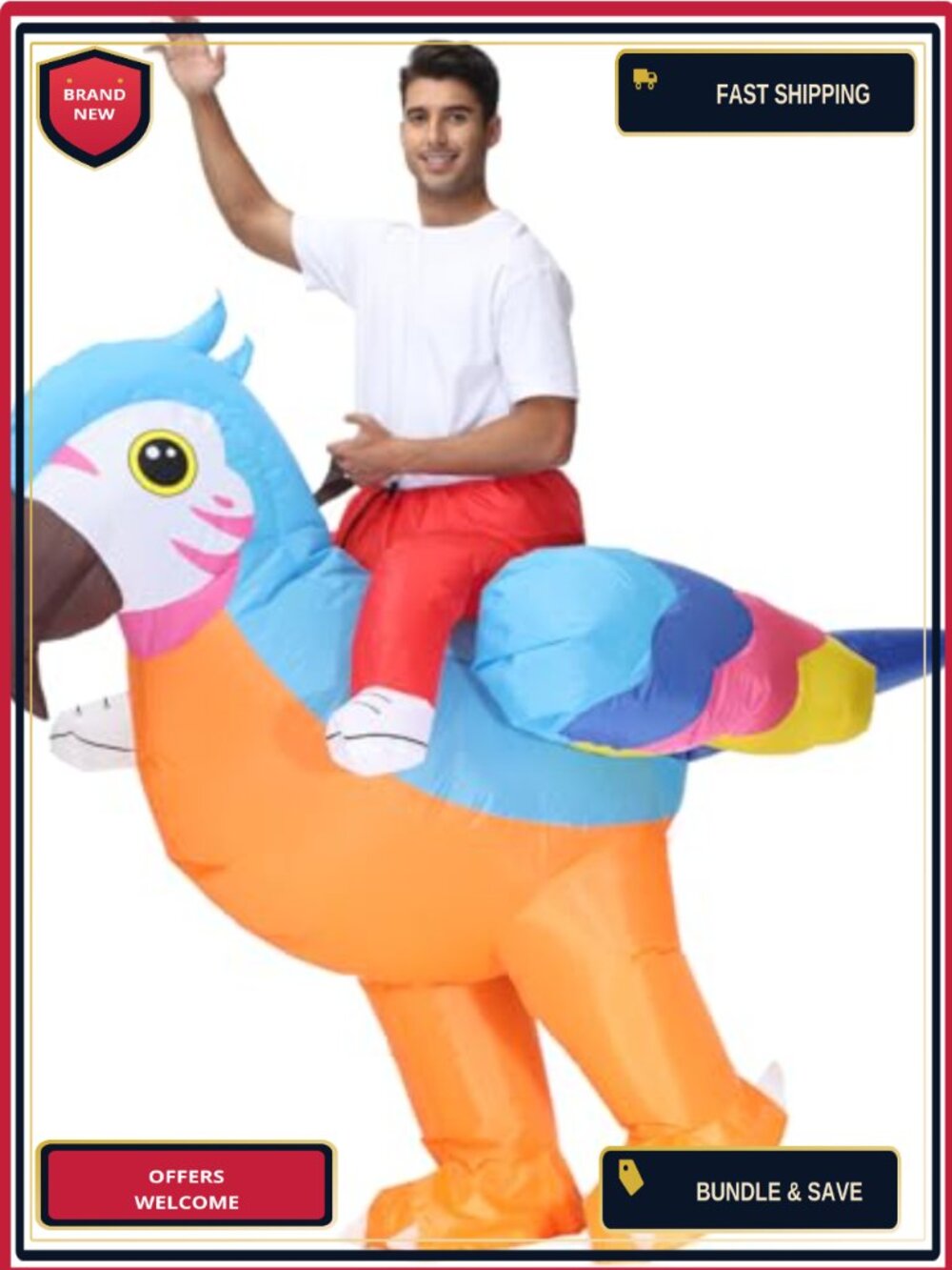 Inflatable Parrot Costume Adult Halloween Blow Up Suit for Men Women